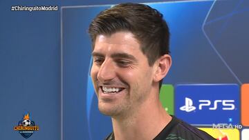 Courtois y el tifo con su famosa frase: a los atléticos no les va a gustar