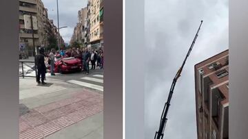 Aplastada en Granada por un palé de una tonelada caído desde un camión grúa estando ella dentro del coche