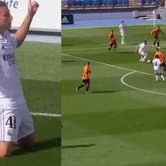 El Madrid tiene una joya: el golazo de Iker Bravo con un detalle a la altura de muy pocos