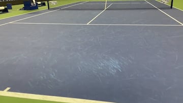 Lo que nunca se ve: así quedó la pista tras el épico triunfo de Alcaraz