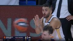 Tres abajo el Barcelona a falta de 4″ y pitan esta falta de tres tiros libres: el WiZink estalló