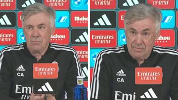Ancelotti corrige a un periodista sobre los puntos que le saca el Barça