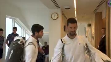 La cara de Djokovic al ver a Alcaraz en el túnel que se ha hecho viral al instante