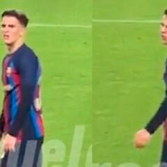 ¿Iba para Xavi? Los gestos de Gavi tras la sustitución de Jordi Alba por Raphinha