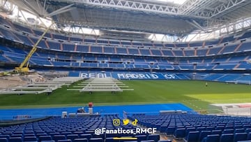 Otro de sus nuevos lujos ya se está instalando en el Bernabéu: el nuevo anillo LED