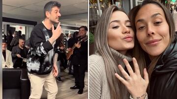 La pedida de matrimonio de la jugadora del Atleti Lola Gallardo con Melendi