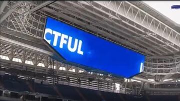 ¡Impresionante! La primera prueba del videomarcador 360º del Bernabéu para las alineaciones