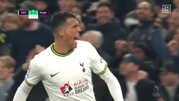 El golazo de Pedro Porro en el Tottenham vs. Manchester United de la Premier League