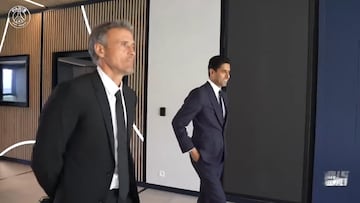 Tras 7 fracasos, ¿y si Lucho es el elegido?: vean la cara de Al-Khelaifi con esto de Luis Enrique...