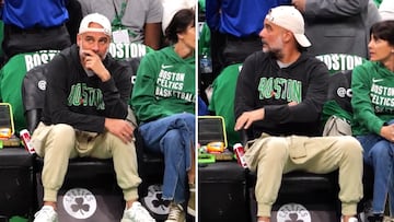 El ¡®look¡¯ de Guardiola viendo la NBA que ha triunfado en redes