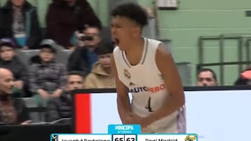 Tiene 13 años, es el base futuro del Madrid y ha ganado el partido con esta acción: disfruten con Aaron Ona