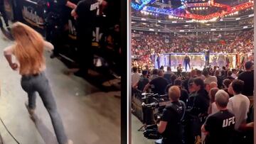 El karma en su máxima expresión: una mujer se cuela en un ring de UFC y vean lo que sucede