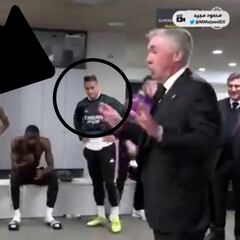 La reacción de Mariano, 57 minutos jugados este año, cuando Ancelotti les da día libre que está dando mucho juego