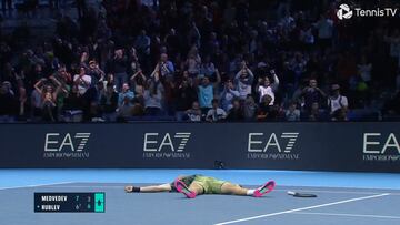 Pocas veces se ve un punto de partido así: lo de Rublev con Medvedev fue de locos