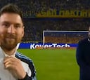 Promete viralizarse al máximo: la reacción de Messi al cántico de La Bombonera
