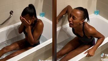 Gritos y mucho sufrimiento: Ana Peleteiro nos muestra cómo se recupera con hielo en la bañera