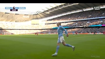 La celebración de Haaland vs el Liverpool directa a los que le acusan de no aparecer en los partidos señalados