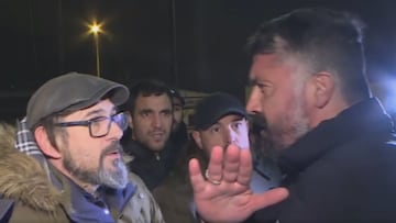 Gattuso se para a hablar con la afición y se encara con la prensa