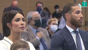 Fue el vídeo más visto hace justo un año: Pilar Rubio, cuando Florentino iba a empezar a hablar en el adiós de Ramos