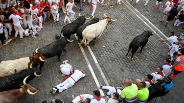 Las imágenes del segundo encierro de San Fermín