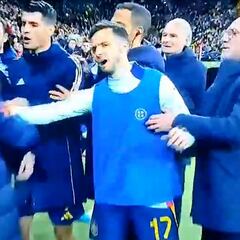 El momento de tensión entre Morata y Vinicius por el festejo de Brasil