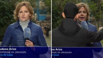 Un ciudadano israel赤 acosa a Almudena Ariza en pleno directo