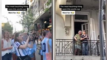Esto también es Argentina: una anciana saca a su marido ciego al balcón por el Mundial y lo que sucede es de película