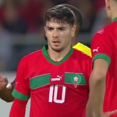 Por lo que va a recordar Brahim su debut con Marruecos... y así todo el partido