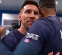 Vean las diferencias en el vestuario del PSG: Mbbapé, exaltado; Messi, apático