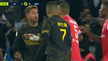 Vean la que montó Ramos ante el Reims con agresión a un rival incluida