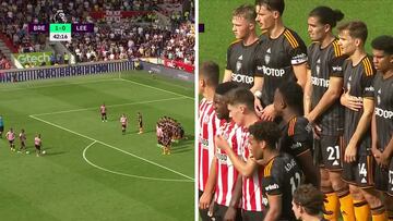 El golazo-Premier vs una barrera de 11, 6 delante y 5 atrás: ¡vean por dónde metió el balón!