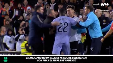 La tangana final que captó Movistar Plus+ con Bellingham y Rüdiger defendiendo a Vinicius