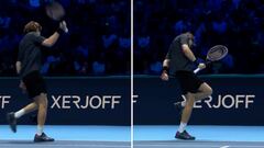 Rublev se golpea seis veces con la raqueta desesperado con Alcaraz