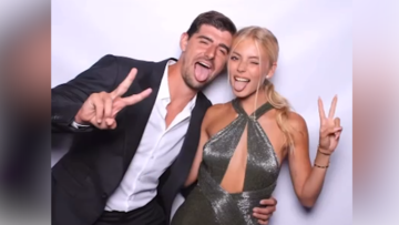 Courtois y Mishel Gerzig lucen amor y belleza en la boda de Carvajal