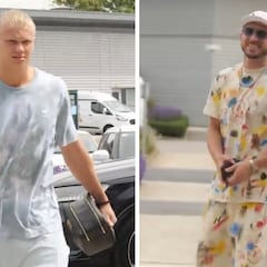 Primer día de Haaland y Laporte le quitó los focos: el estilo del central sorprendió en redes