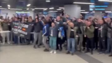 El recibimiento de los fans de Partizán a las 6 de la mañana