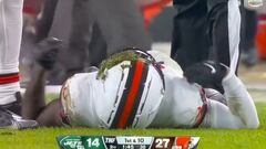 Pánico en la NFL: escalofriante lo que le pasó a este jugador tras chocar violentamente contra el suelo