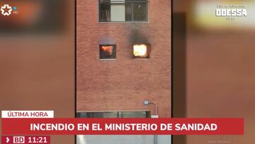 Brutal incendio en el Ministerio de Sanidad en Madrid