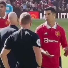 El Cristiano-Ten Hag en pleno partido contra el Rayo