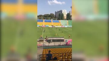 Los primeros misiles que suspenden un partido de fútbol en Ucrania