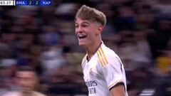 Debutas en Champions en el Bernabéu y metes este zapatazo para ganar: Nico Paz, qué noche