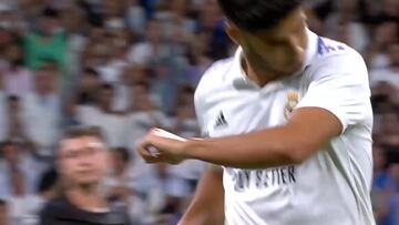 La celebración de Asensio tras su golazo que Valdano la calificó “con remordimiento”