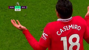 Casemiro hace una entrada escalofriante y no se explica lo del árbitro: su reacción lo dice todo