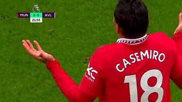 Casemiro hace una entrada escalofriante y no se explica lo del ¨¢rbitro: su reacci¨®n lo dice todo