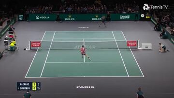 El punto de Alcaraz vs. Dimitrov que desató al público en París-Bercy