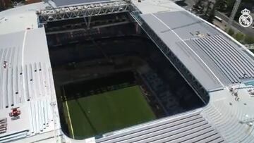 La asombrosa imagen del Santiago Bernabéu con la cubierta casi terminada