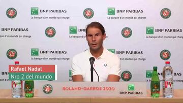 Rodillo en el primer partido indoor de Nadal en Roland Garros