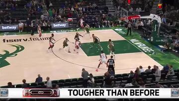 Dicen que Antetokounmpo cuando penetra es imparable; pues vean lo que hizo Garuba