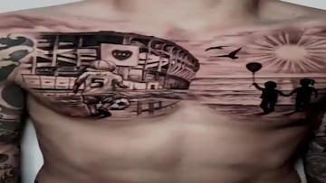 Bostero de ley: Paredes se tatuó la Bombonera en el pecho