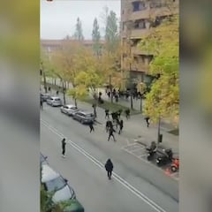 Así fue la batalla campal en Pamplona entre ultras de Valladolid y Osasuna